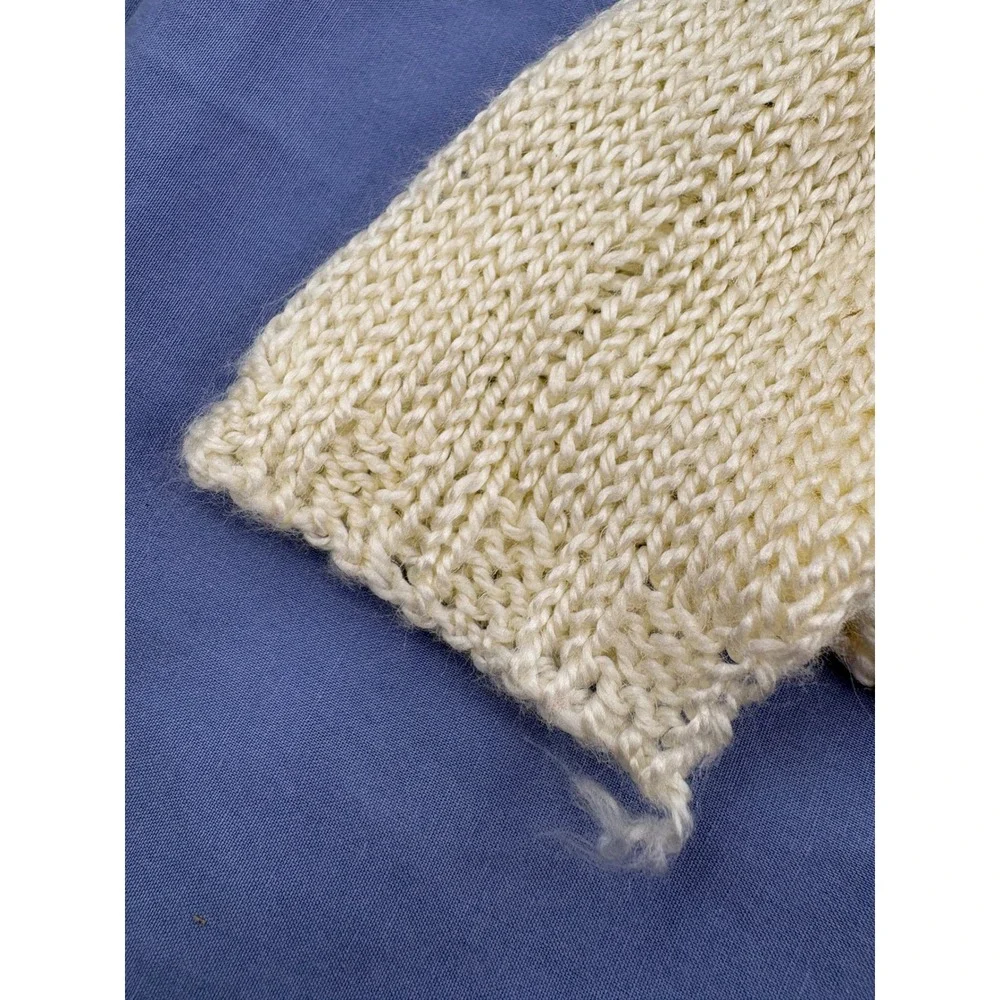 Handmade Baby Sweater Infant 0-3M Yellow Duck Buttons Hand Knitted Vintage Style